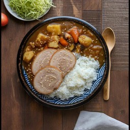 ข้าวแกงกระหรี่ หมูชาชู