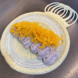 คัสตาร์ดเผือก+ฝอยทอง