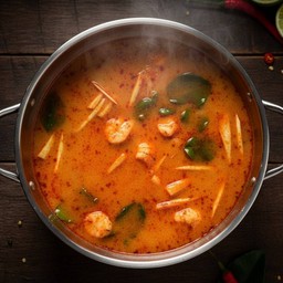 ชุดซุปต้มยำ น้ำจิ้มพอนสึ พริก กระเทียม ต้นหอม