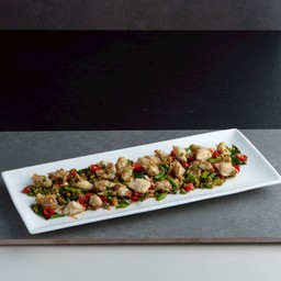 เนื้อปูก้อนผัดพริกขี้หนู Stir fried Crab Meat with Chili