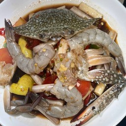 ตำไหลบัวกุ้งสดปูม้า