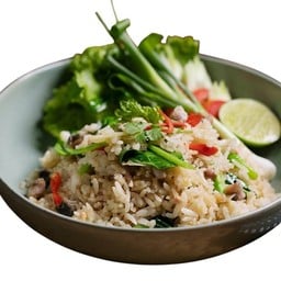 ข้าวผัดไก่สับคะน้าปลาเค็ม