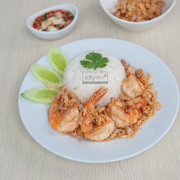 ข้าวกุ้งทอดกระเทียม