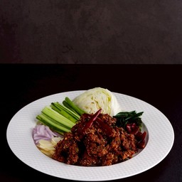 ลาบหมูทอด Fried spicy pork ball salad