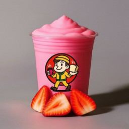 นมสดไซรัปสตรอว์เบอร์รี่ - ปั่น