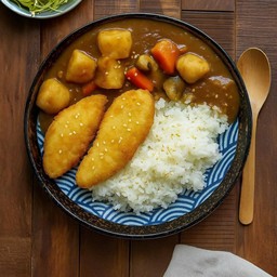 ข้าวแกงกระหรี่ ปลาดอลลี่ทอด