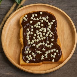 ปังปิ้งหน้าชอคโกเเลต+โรยเม็ดไวท์ชอค