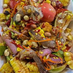 ข้าวโพดกุ้งสด+ไหลบัว