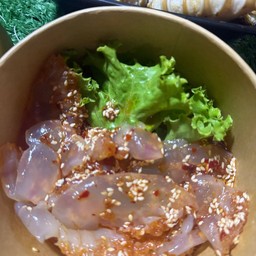 กะพุนปีกนางฟ้ายำพริกเผาน้ำมันงา