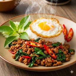 กะเพรารสเด็ด ร้าน เหวย