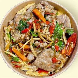 ผัดขี้เมา ราดข้าว