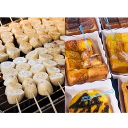 ลดพิเศษ !! กล้วยปิ้ง 3 ไม้ ขนมปังปิ้ง 3 แผ่น