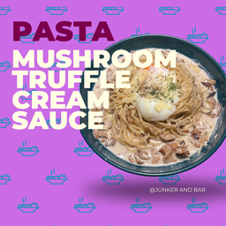 Mushrooms truffle Carbonara With onsen egg