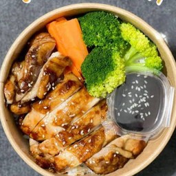 ข้าวไก่เทอริยากิกับผัก