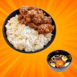 [Special Menu] ข้าวไก่กรอบราดซอสกระเทียม