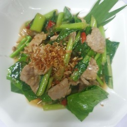 ข้าวราดคะน้าหมูชิ้น