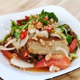 ยำคอหมูย่าง มังสวิรัติ