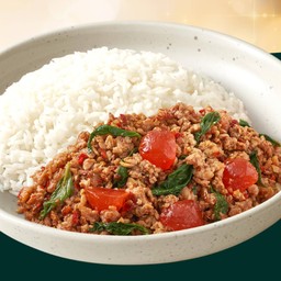 ข้าวกะเพราหมูสับไข่แดงเค็ม