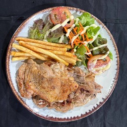 สเต็กไก่+ สเต็กหมู