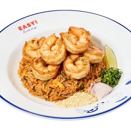 ข้าวผัดแจ่วไข่และกุ้ง