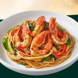 Spaghetti Kee Mao Shrimp