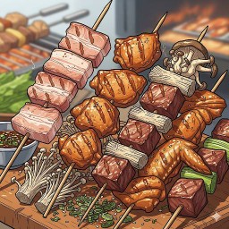 [Set BBQ] ย่างรวมหลากหลาย 30ไม้