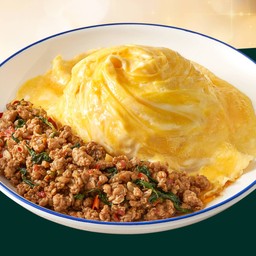 ข้าวไข่ลาวากะเพราหมูสับ