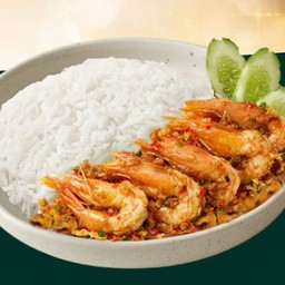 ข้าวกุ้งคั่วพริกเกลือ