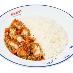 ข้าวราดหมูกรอบพริกเกลือ