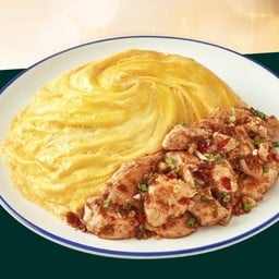 Lava Egg Rice with Spicy Salted Chicken