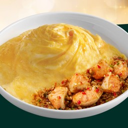 ข้าวไข่ลาวาท้องปลาแซลมอนคั่วพริกเกลือ