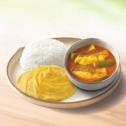 ข้าวไข่ลาวา แกงเหลืองปลากะพง