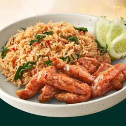 ข้าวกะเพราคลุกหมูแดดเดียว