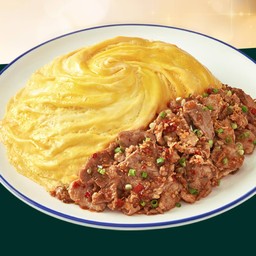 ข้าวไข่ลาวาหมูคั่วพริกเกลือ