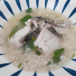 ข้าวต้มปลากะพง+น้ำส้มสด