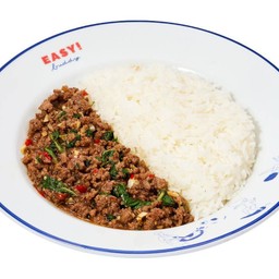 ข้าวราดกะเพราเนื้อUSDAสับ