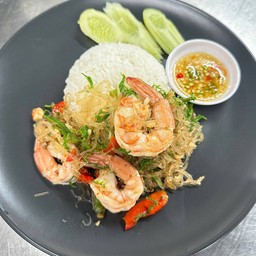 ข้าววุ้นเส้นกุ้งชะอม