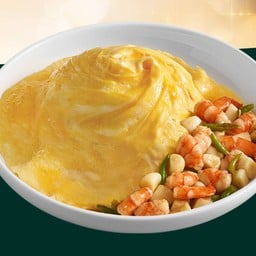 Stir-fried rice with shrimp and chili egg sauce