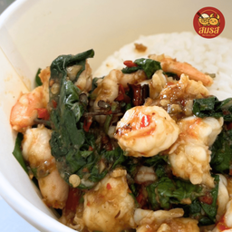 กะเพรากุ้งสับ