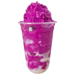 แก้วมังกรสมูทตี้ (ใช้เนื้อผลไม้)