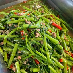 (48) ผัดผักบุ้งหมูสับ