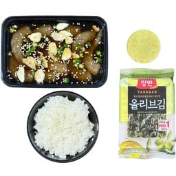 เซ็ตกุ้งดองซีอิ๊ว + ข้าวญี่ปุ่น +สาหร่ายยังบัน