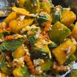 (55) ฟักทองผัดไข่(มังสวิรัต)