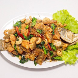 ปลากะพงลุยสวน