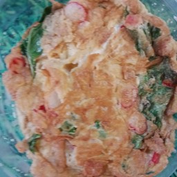 ข้าวไข่เจียว โหระพา+หมูยอ+ปูอัด
