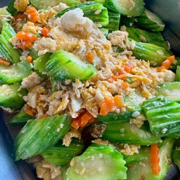 (38) บวบผัดไข่(มังสวิรัต)