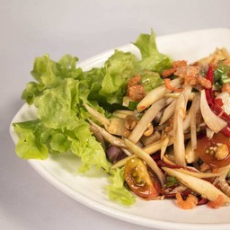 ตำไทย (Thai Papaya Salad with Peanuts & Dried Shrimp)