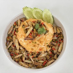 ข้าวปูผัดพริกเกลือไข่ข้น