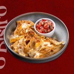 Baked Nachos with Cheese and Tomato Salsa