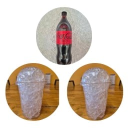 โค้กซีโร่ 1.25 ลิตร + น้ำแข็ง 2 แก้ว